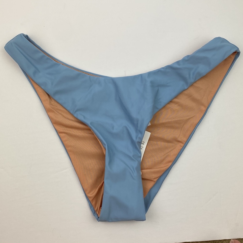 NWT J.Crew Curved Waist Cheeky Bikini Bottom Blue S